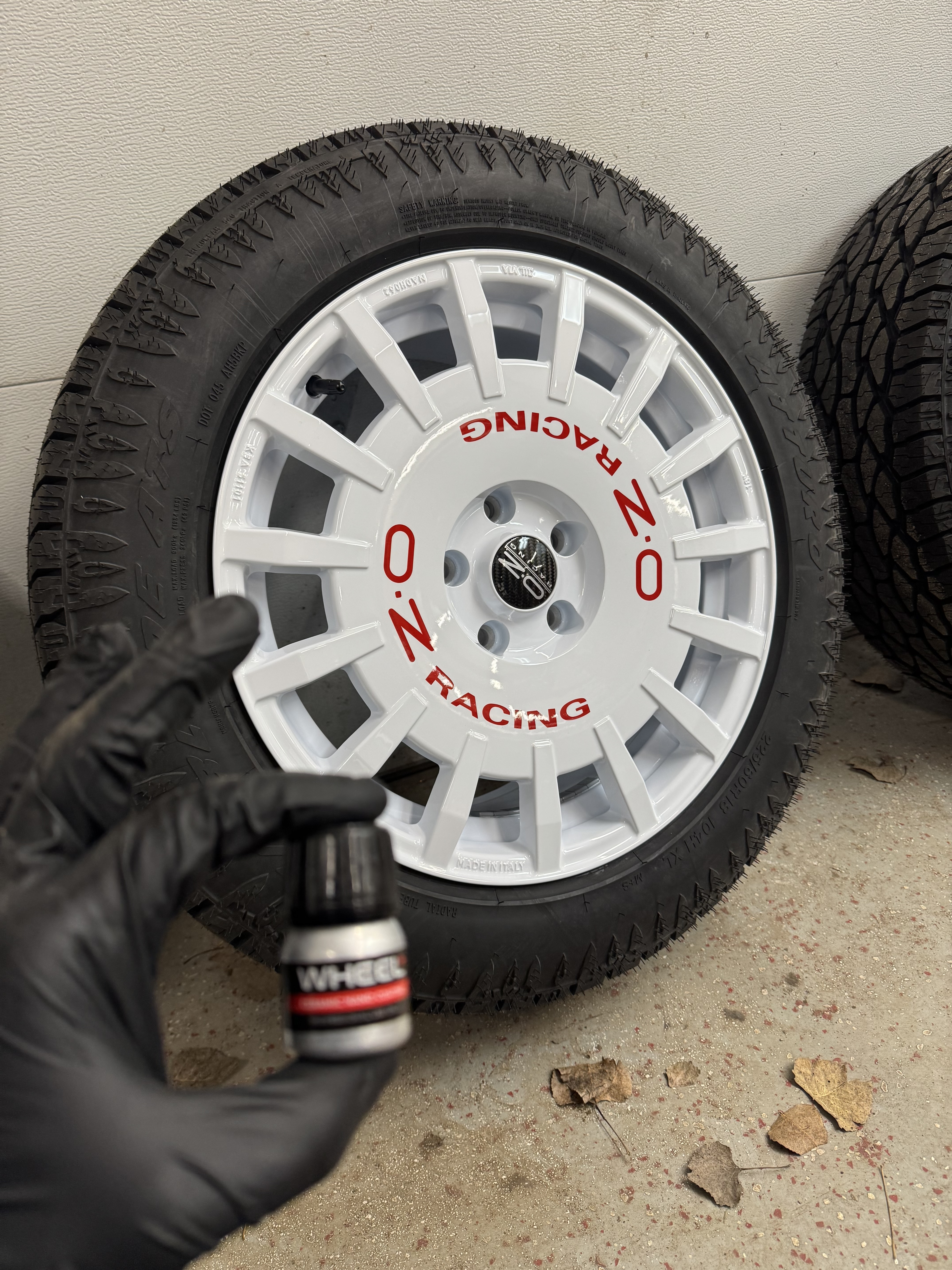 Racing wheel and tire — professional detailing and dressing